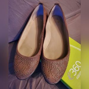 Flats, brown with embellishments,  easy spirits,  7.5, barely worn.